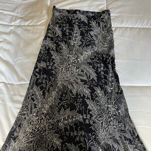 Elegant Black and White Floral Skirt